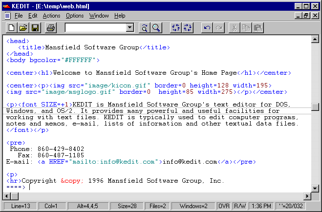 HTML syntax coloring